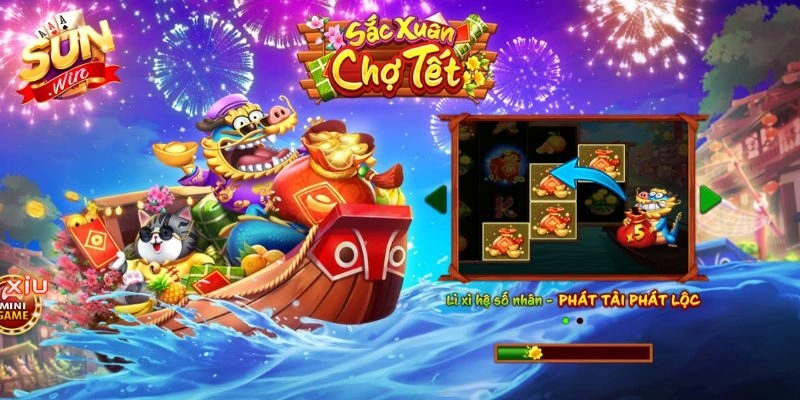 Sắc xuân chợ tết Sunwin – Chia sẻ kinh nghiệm chơi slot game