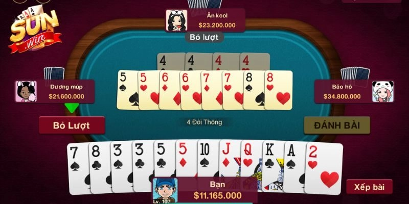 Tổng quan trong game tiến lên miền nam Sunwin