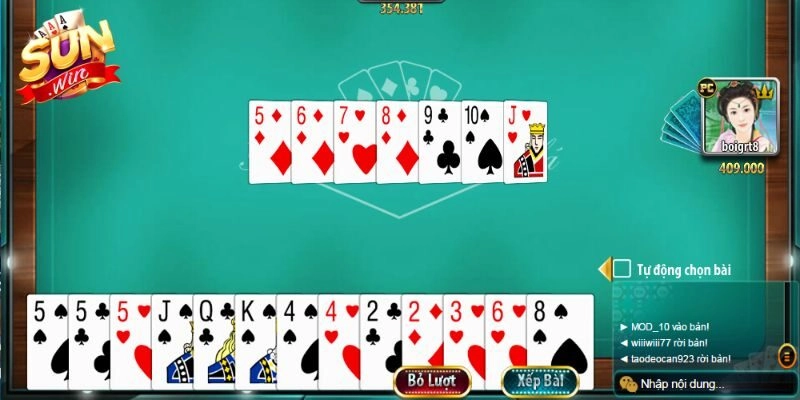 Luật chơi của game tiến lên miền nam Sunwin